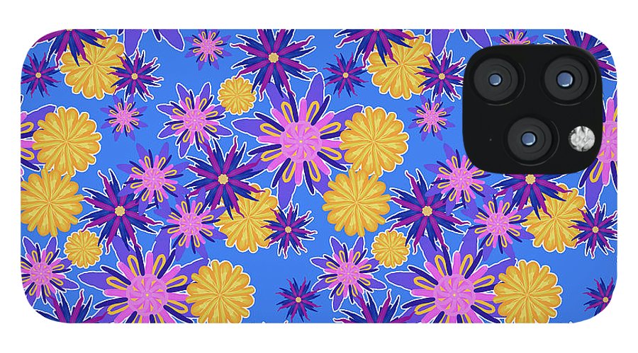 Fanciful Flowers on Powder Blue - Phone Case