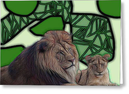 Father Lion - Greeting Card