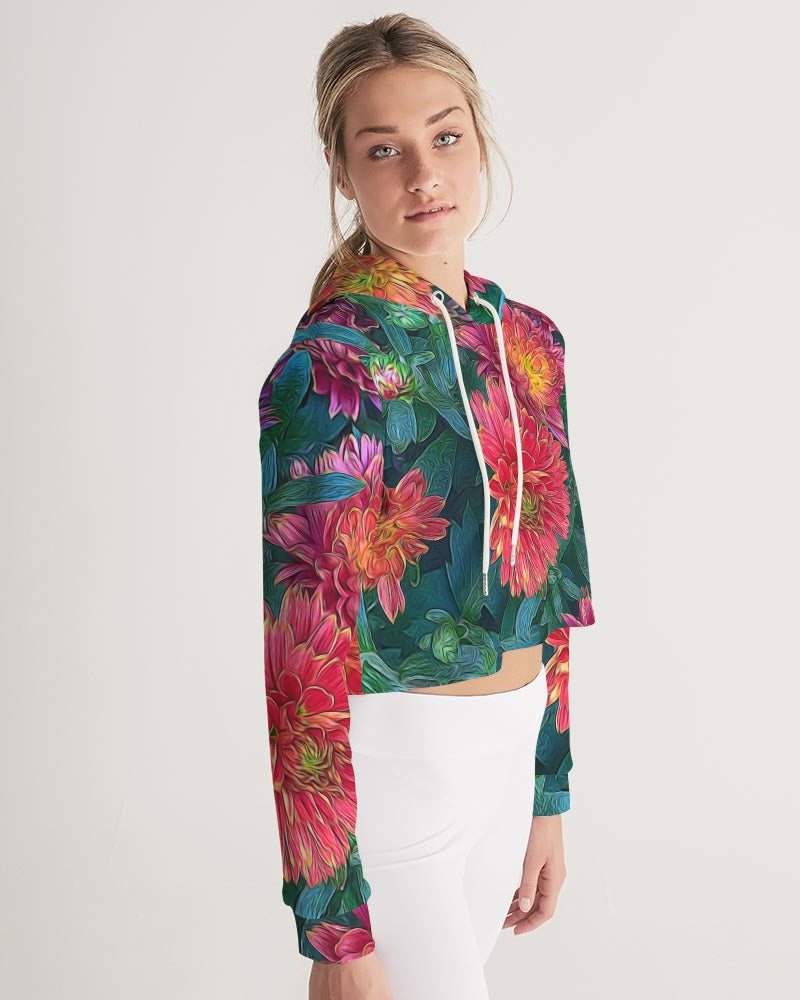 Warm Fall Mums Women's Cropped Hoodie
