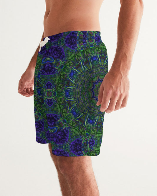 blue Green Ribbon Kaleidoscope Men's Swim Trunk