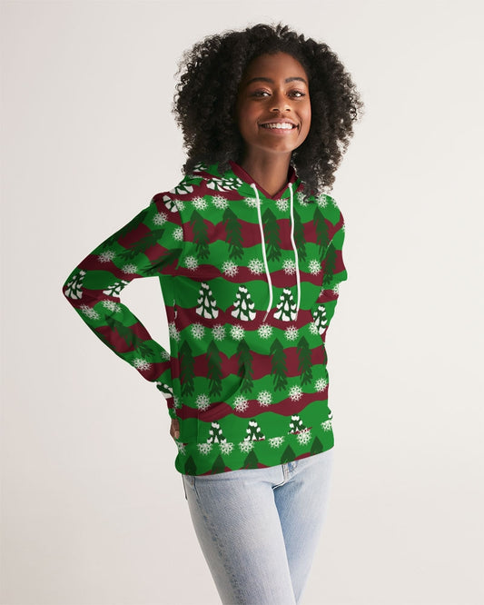 Snowy Evergreen Pattern Women's Hoodie