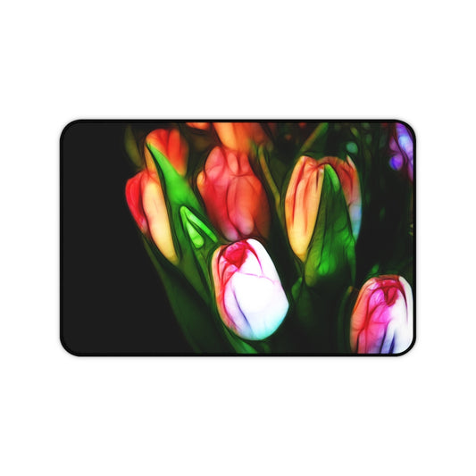 Pink Tulips Desk Mat