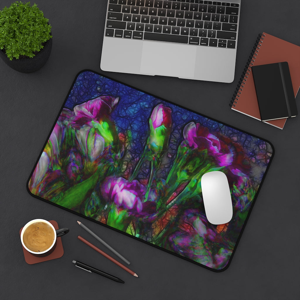 Abstract Pink Carnations Desk Mat