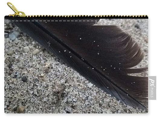 Feather On The Beach - Carry-All Pouch