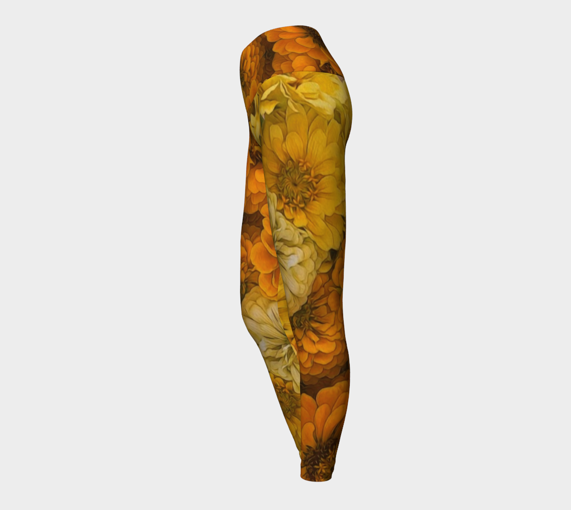 Yellow Zinnias Yoga Leggings