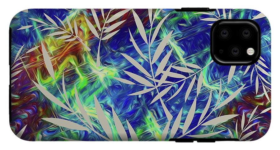 Fern Collage With Liquid Stripes - Phone Case