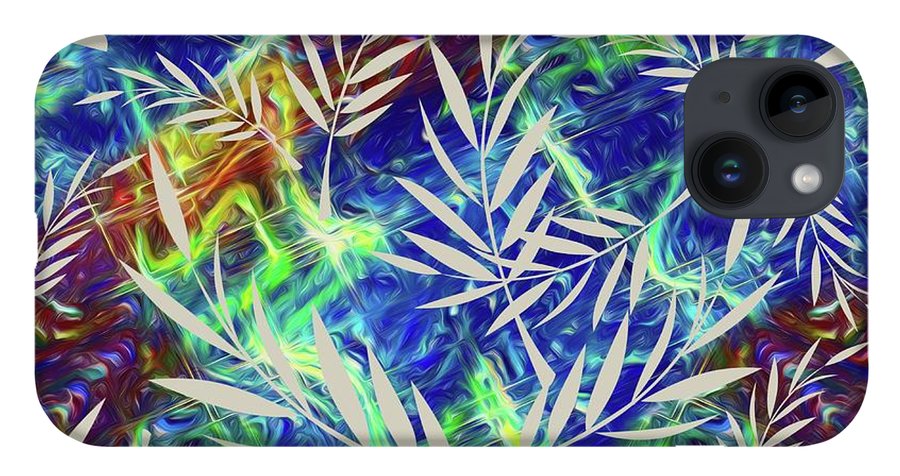 Fern Collage With Liquid Stripes - Phone Case
