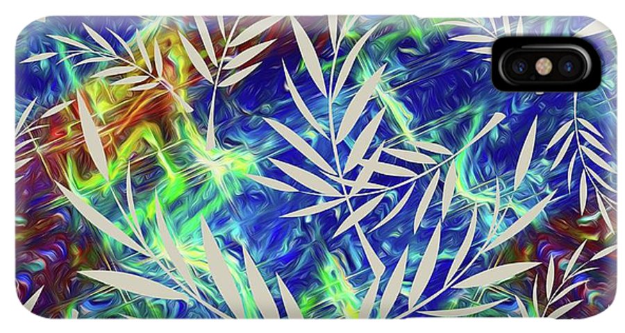 Fern Collage With Liquid Stripes - Phone Case