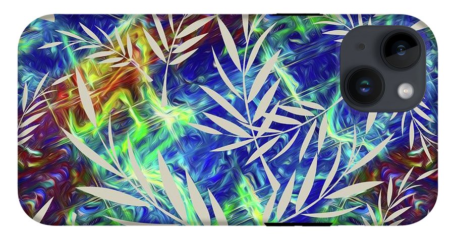 Fern Collage With Liquid Stripes - Phone Case