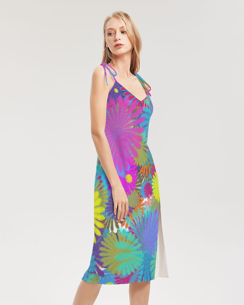 Daisy Festival Women's Tie Strap Split Dress