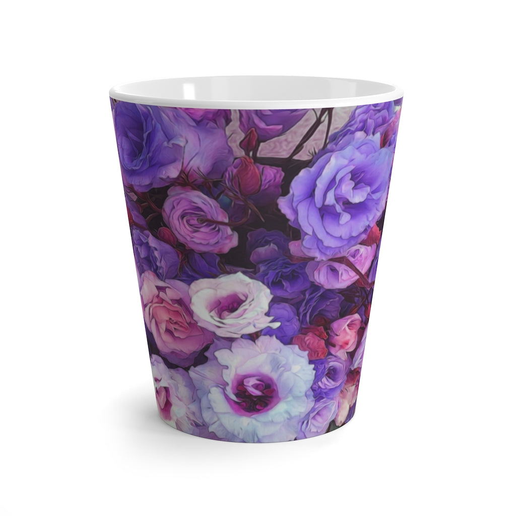 Purple Flower Kaleidoscope Latte mug