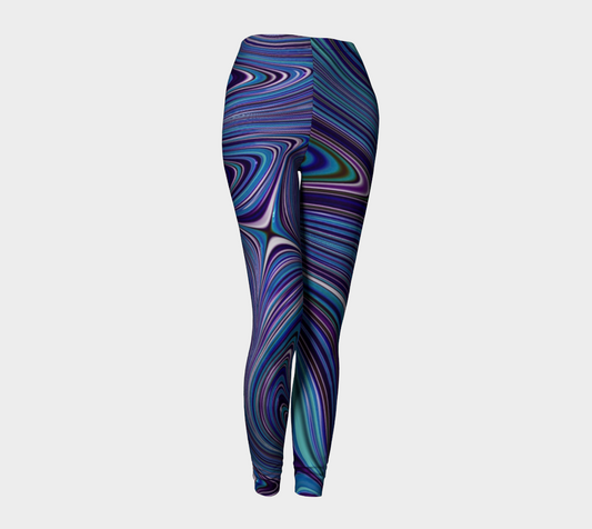 Blue Fractal Swirls Leggings
