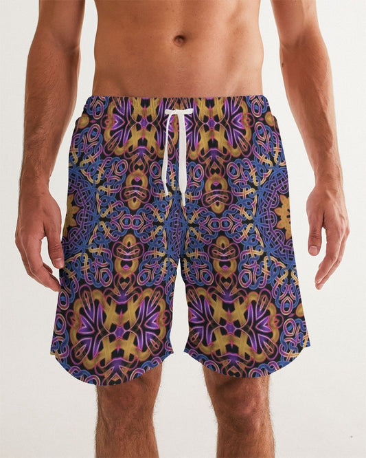 Blue Gold Celtic Kaleidoscope Men's Swim Trunk