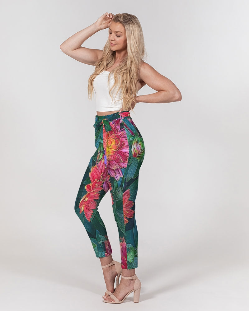 Warm Fall Mums Women's Belted Tapered Pants