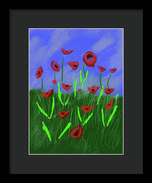 Field Of Poppies - Framed Print