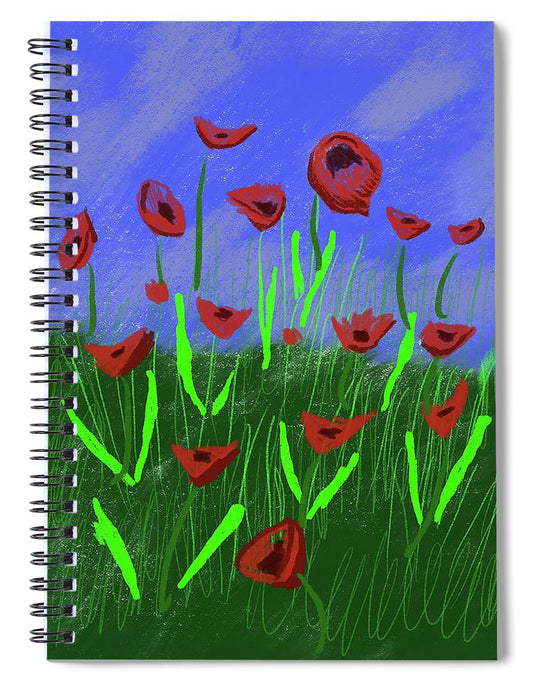 Field Of Poppies - Spiral Notebook