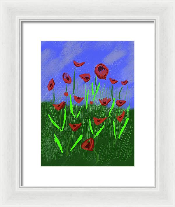 Field Of Poppies - Framed Print