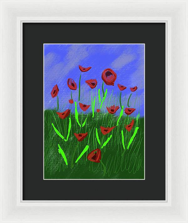 Field Of Poppies - Framed Print