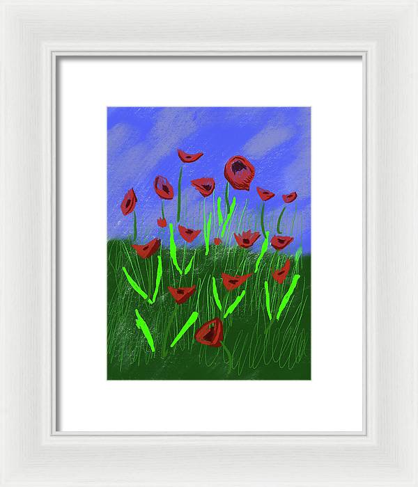Field Of Poppies - Framed Print