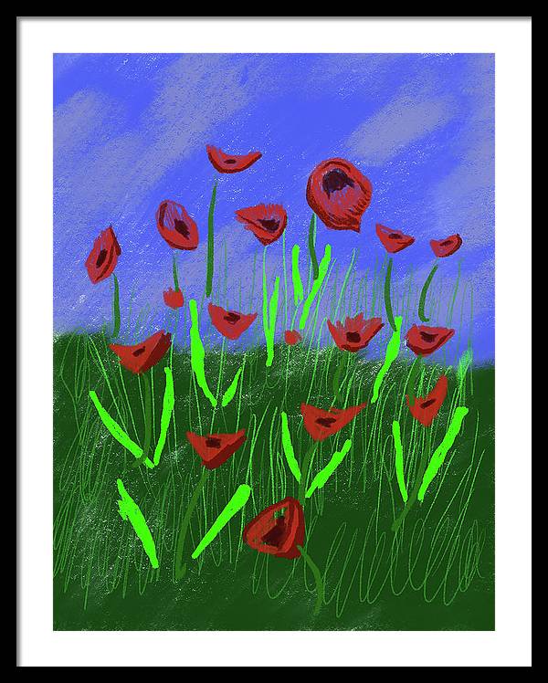 Field Of Poppies - Framed Print