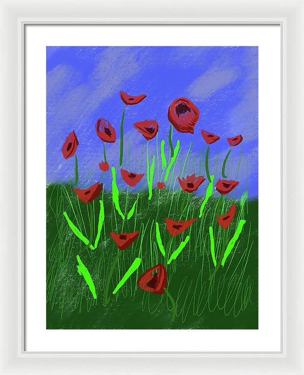 Field Of Poppies - Framed Print