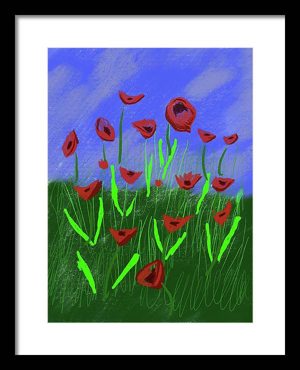 Field Of Poppies - Framed Print