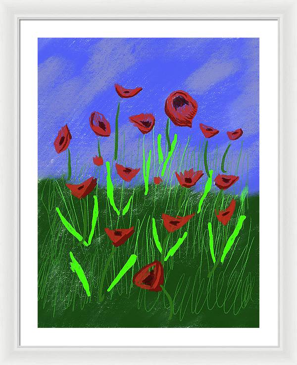 Field Of Poppies - Framed Print