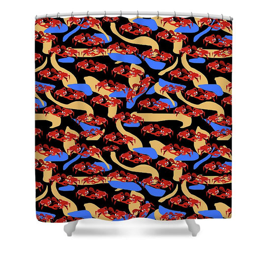 Fighting Crabbies Pattern - Shower Curtain