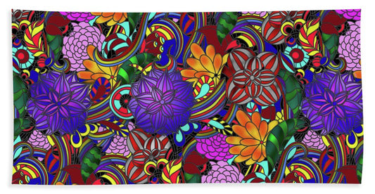 Flowers and Rainbows - Bath Towel