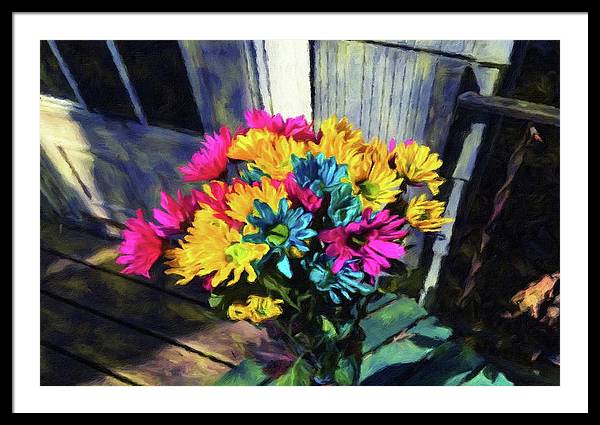 Flowers At The Door - Framed Print