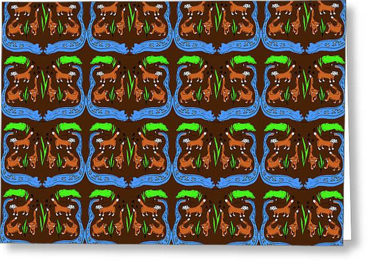 Foxes Pattern - Greeting Card