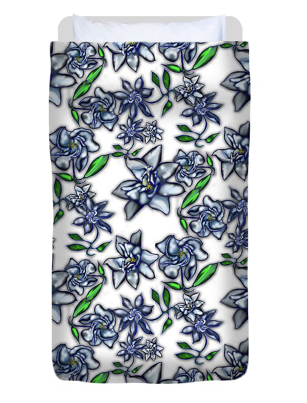 Gardenias on White - Duvet Cover