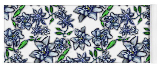 Gardenias on White - Yoga Mat