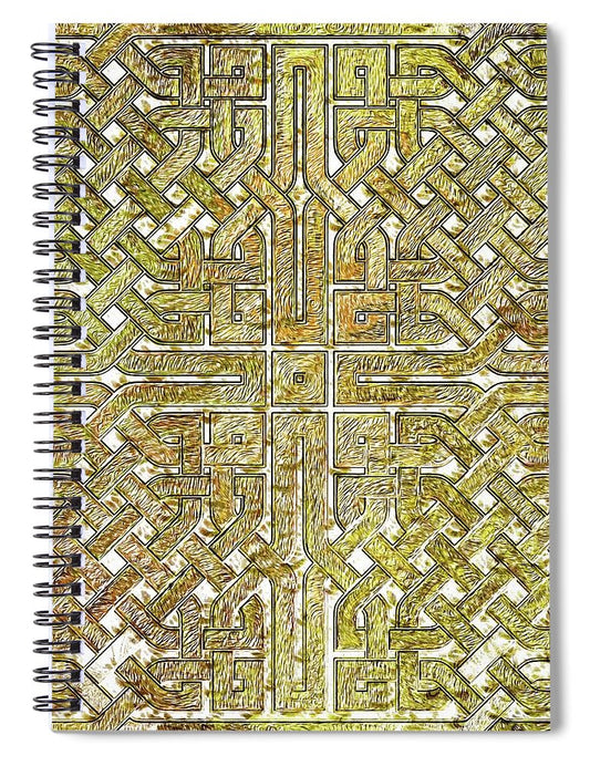 Gold Celtic Knot Square - Spiral Notebook