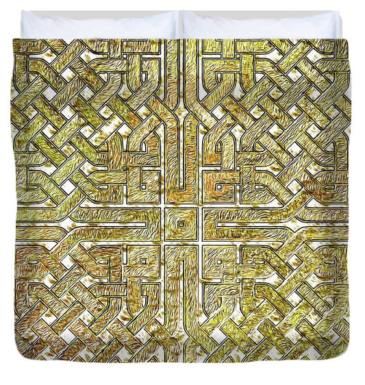 Gold Celtic Knot Square - Duvet Cover