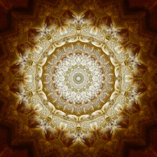 Gold Cloud Kaleidoscope Digital Image Download