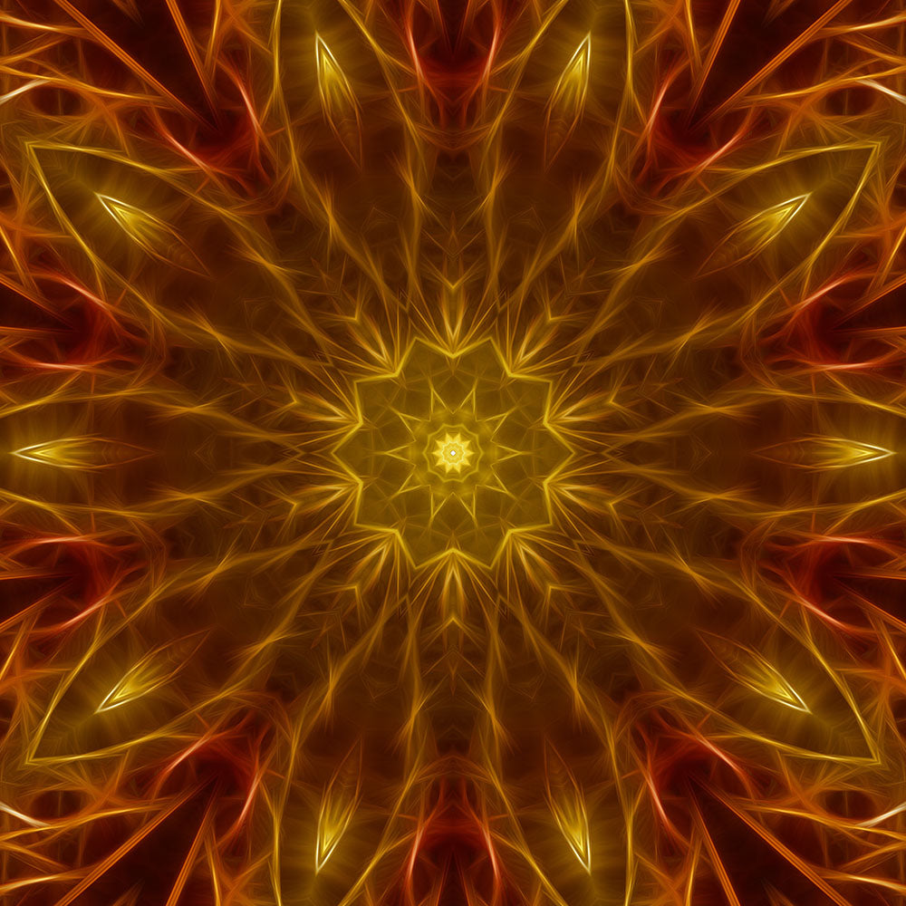 Gold Red Star Kaleidoscope Digital Image Download