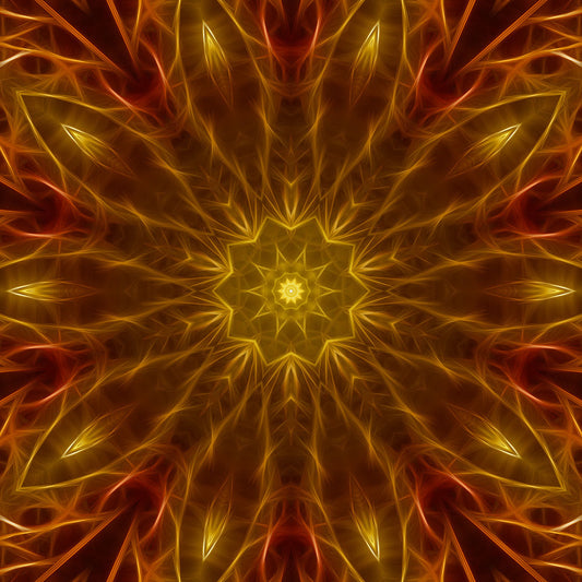 Gold Red Star Kaleidoscope Digital Image Download