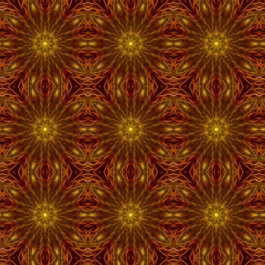 Gold Red Star Kaleidoscope Digital Image Download