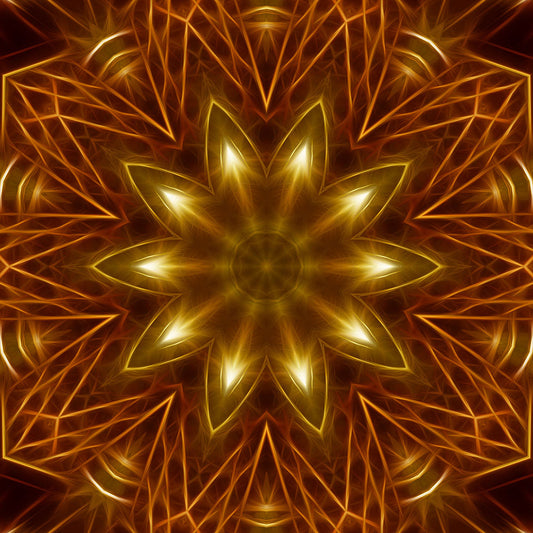 Gold Star Kaleidoscope Digital Image Download