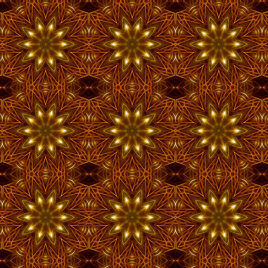 Gold Star Kaleidoscope Digital Image Download