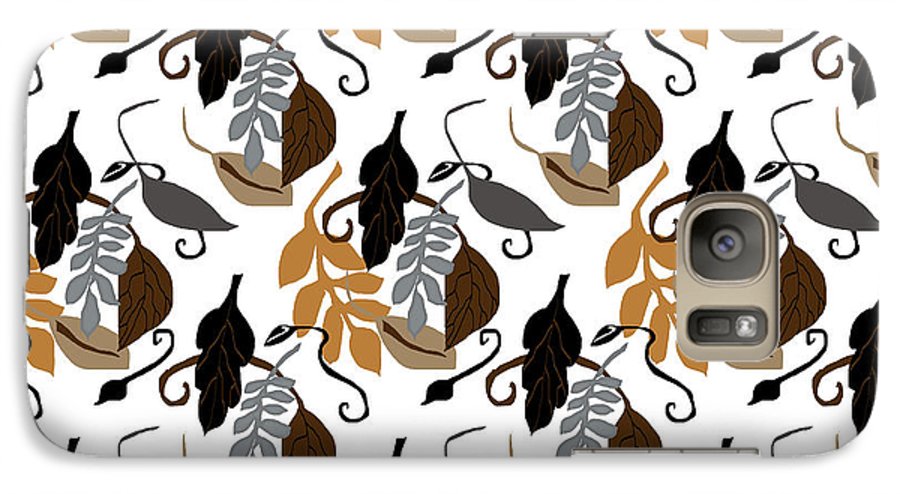 Gray Brown Black Neutral Leaves - Phone Case