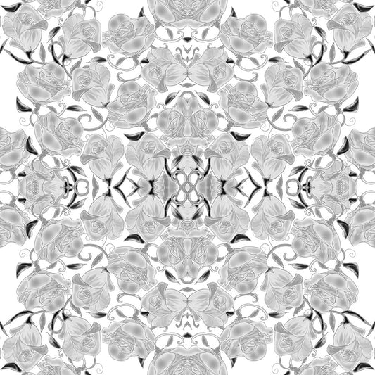 Gray Roses on White Digital Image Download