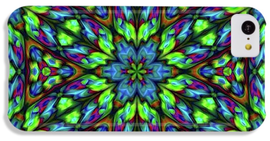 Green Blue Triangle Kaleidoscope - Phone Case