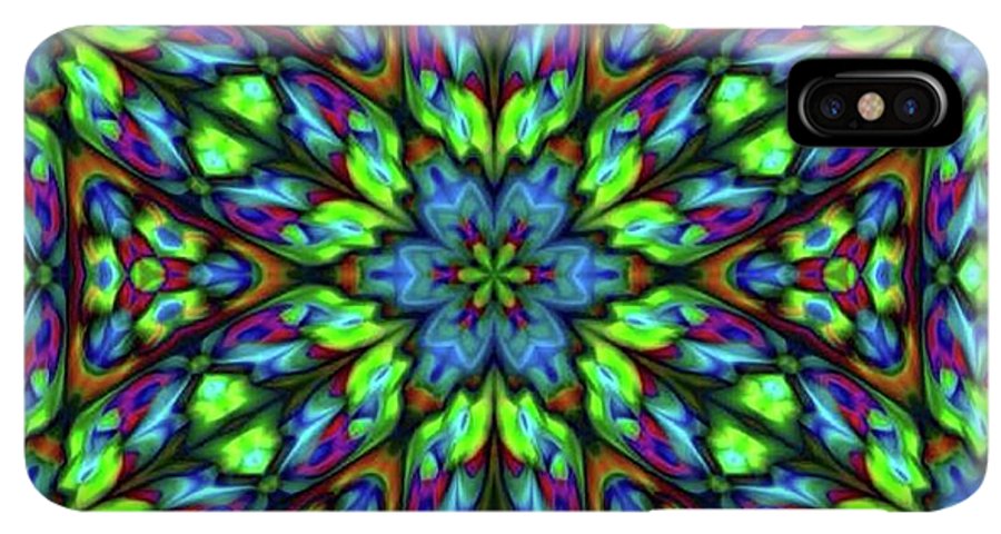 Green Blue Triangle Kaleidoscope - Phone Case