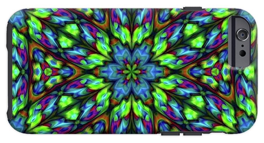Green Blue Triangle Kaleidoscope - Phone Case