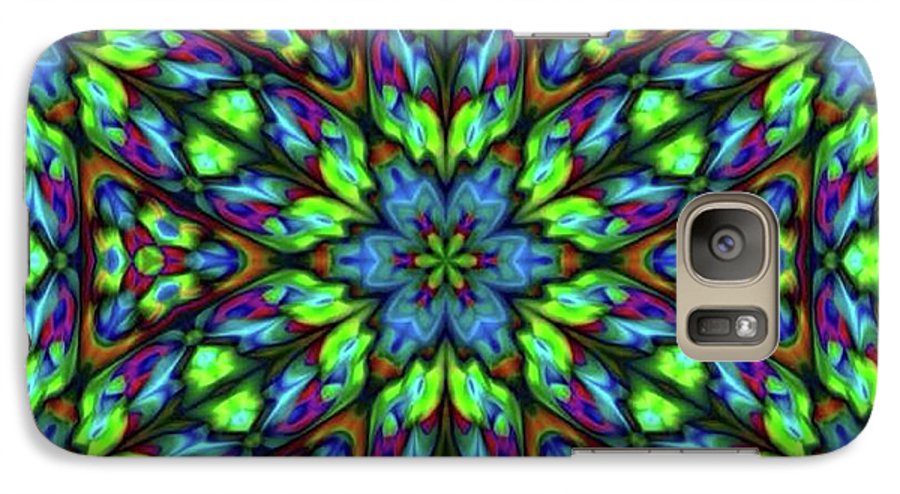 Green Blue Triangle Kaleidoscope - Phone Case