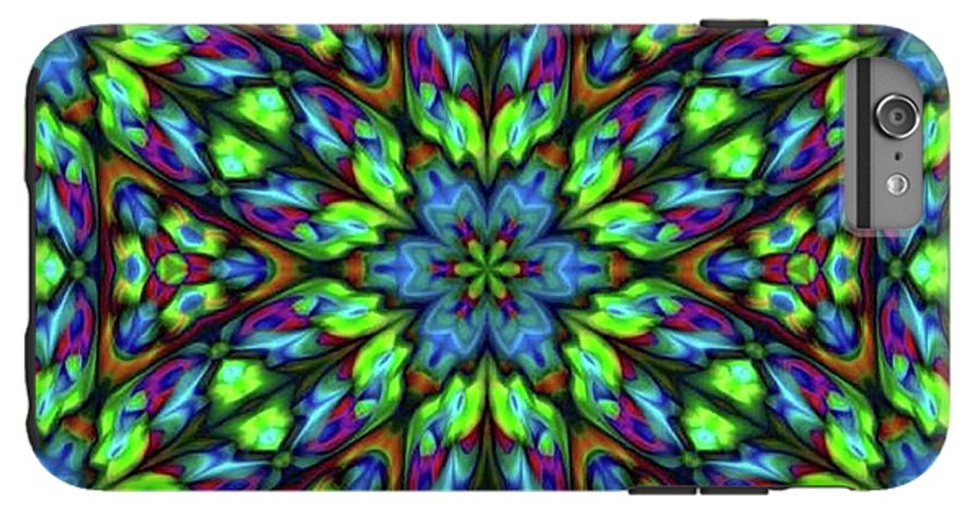 Green Blue Triangle Kaleidoscope - Phone Case