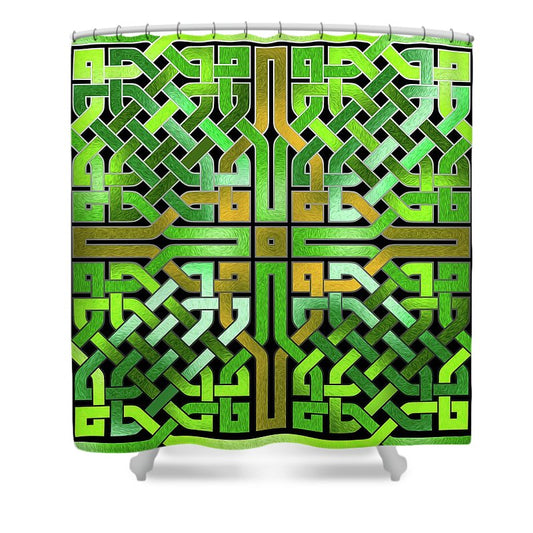 Green Celtic Knot - Shower Curtain