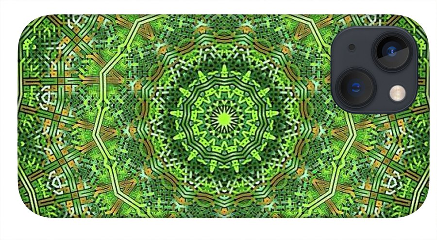 Green Celtic Knot Circle Kaleidoscope - Phone Case